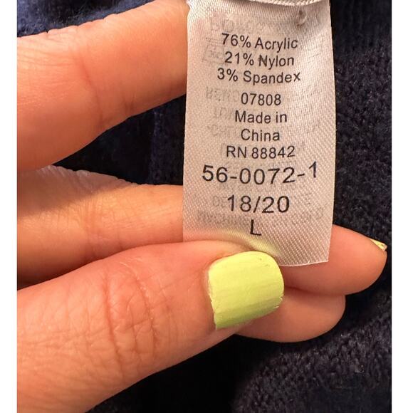 Ellos blue button detail long sleeves tunic sweater size Large - Picture 4 of 9